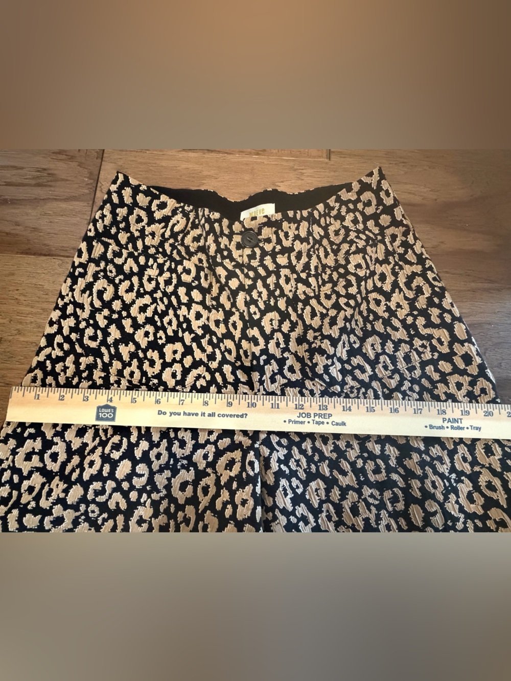 Anthropologie Maeve Cropped Colette Pant Black Tan Print Fully Lined Size 6